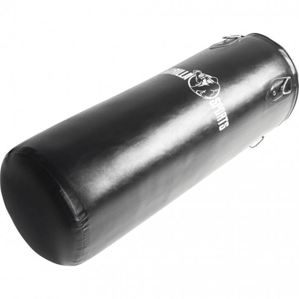 GORILLA SPORTS® Saco de boxeo – 27 kg/37 kg, relleno, colgante, con cadena de acero resistente de cuatro puntos y 4 mosquetones, piel sintética, color negro – sacos de punching, saco de arena, bolsa