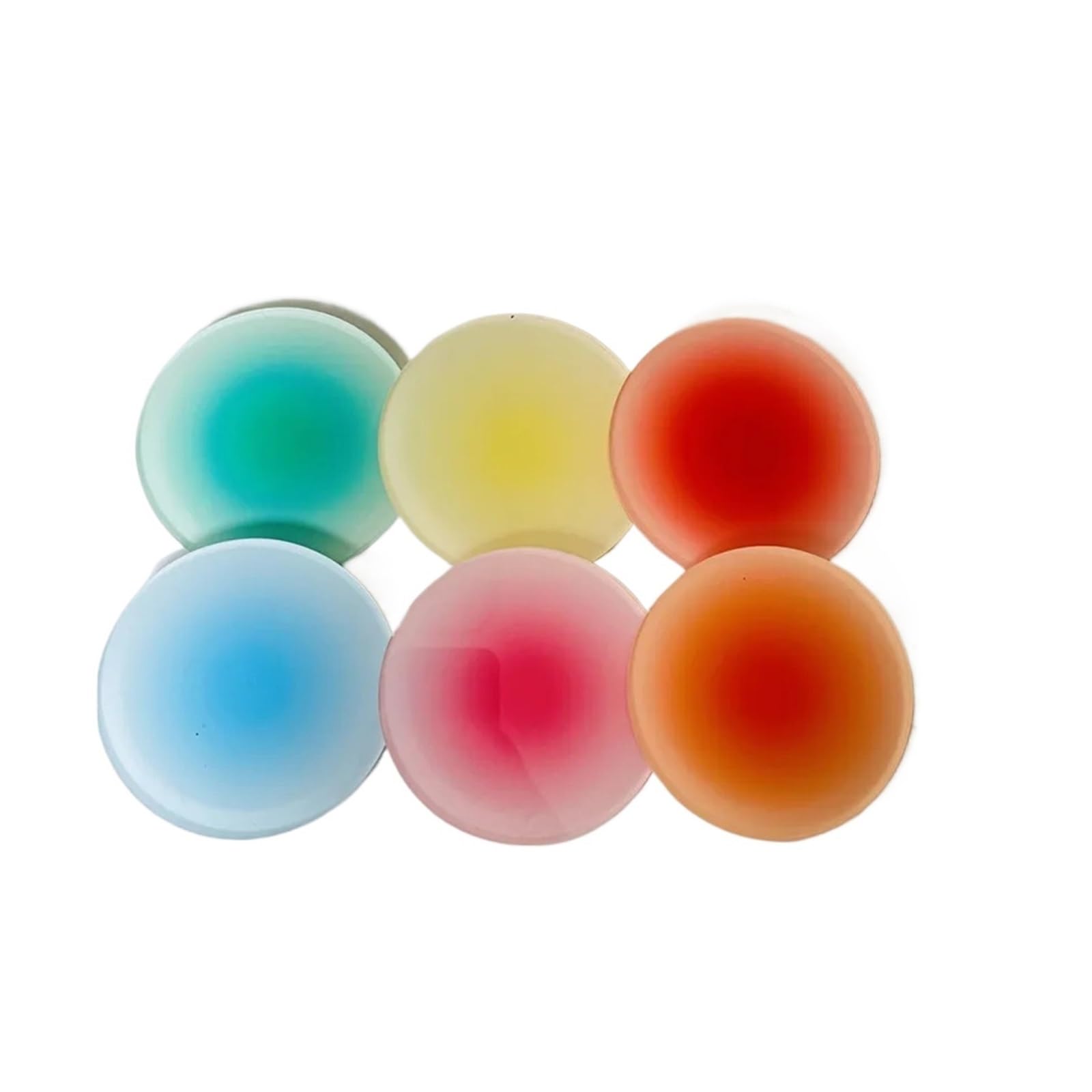 Sous-verres en acrylique dégradé rouge | Set de 6 coussinets de table ronds