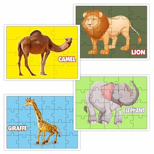 Image of Ankit Toys & Games Fix 'n' Learn Animal Jigsaw Puzzle for Kids | Educational Toy for Kids Age 3 and Above | Zoological Discovery | Boost Memory Skills | 72 Pieces Puzzles (Set of 4 Puzzles in a Box)