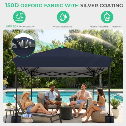 Image of JEAREY 10x10 Pop Up Canopy Tent, Easy Up Outdoor Market Canopy, Navy-Blue