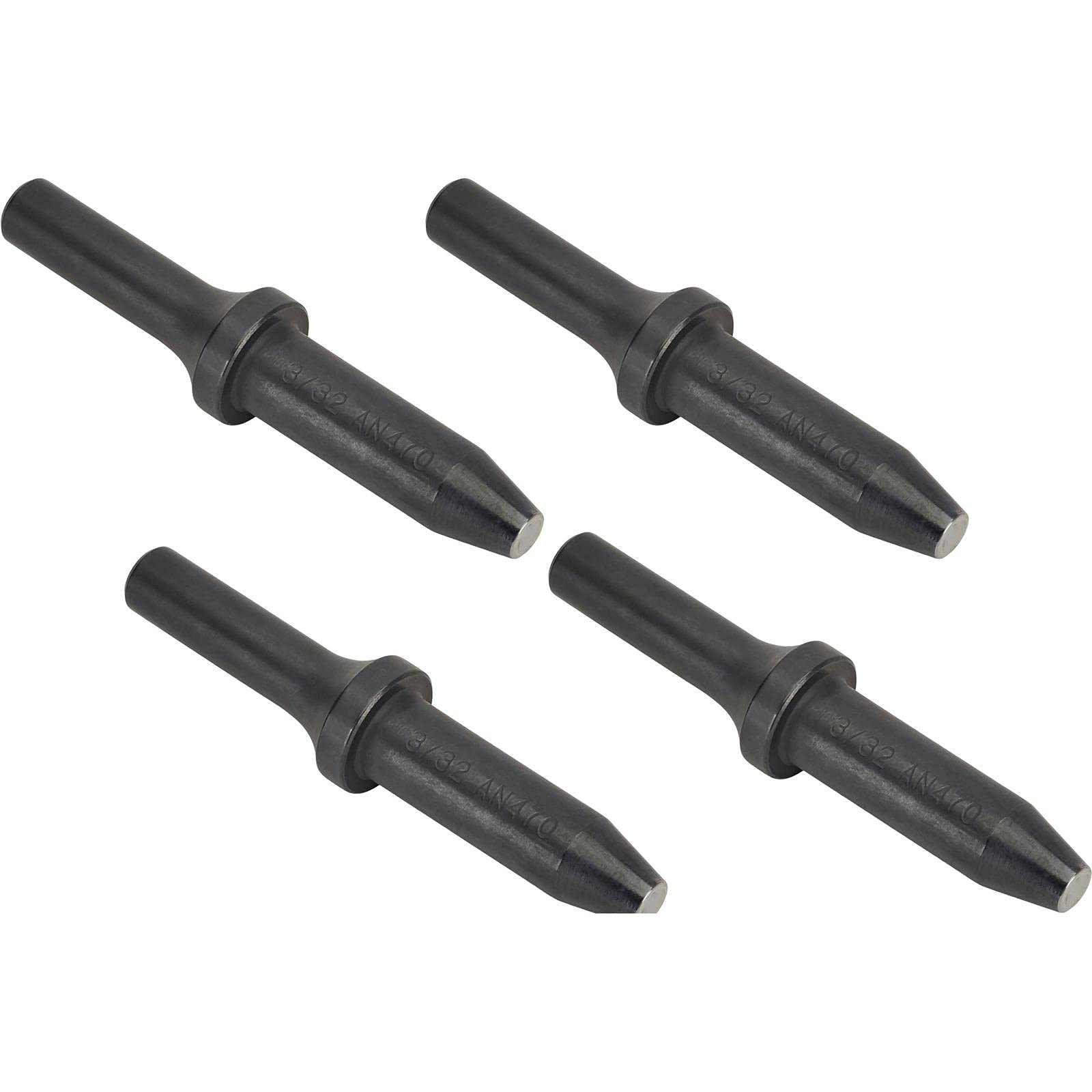 Rivet Set 3 1/2 Inch, Straight, .401 Shank, 4 Piece Set