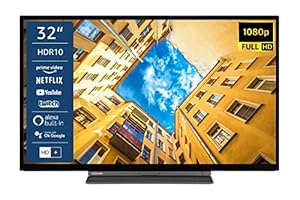 Toshiba 32LK3C63DAY 32 Zoll Fernseher / Smart TV (Full HD, HDR, Triple-Tuner, Alexa Built-In, Bluetooth) - 6 Monate HD+ inklusive [2022] [Energieklasse F]