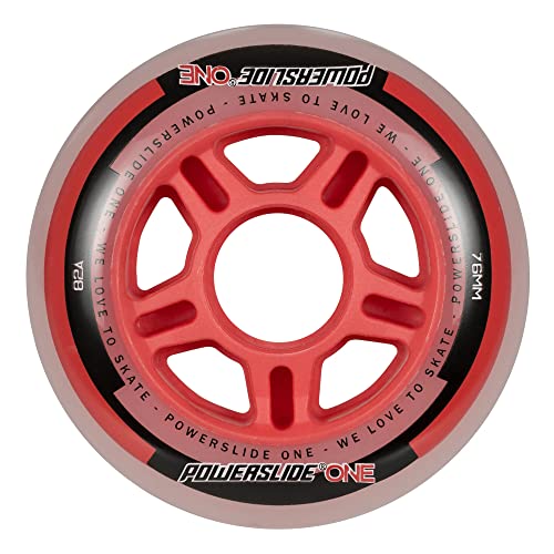 Powerslide Juego de Ruedas en línea One Wheels Rodillos, Unisex, Rojo/Blanco, 1 Cover