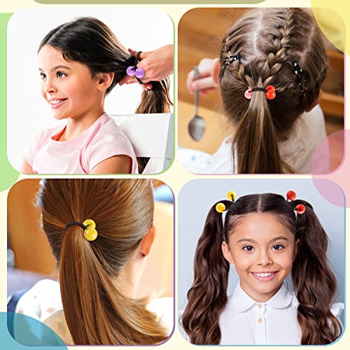 24 Pieces Hair Ties 20Mm Ball Bubble Ponytail Holders For Girls Twinbead Bubble Hair Knockers Colorful 80S 90S Hair Elastic Accessories For Baby Toddler #TOP6