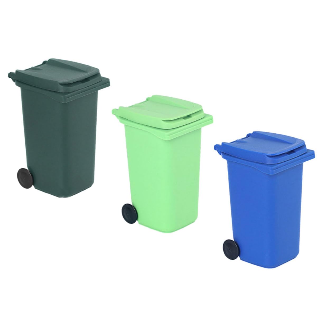 MAGICLULU 3pcs Mini Desk Trash Can Tabletop Storage Bucket Lid Office Garbage Can for Home Office Dorm Kitchen Random Color