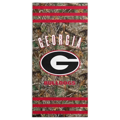 Image of Northwest NCAA Georgia Bulldogs Unisex-Adult Beach Towel, 30 inch x 60 inch, Realtree Stripes