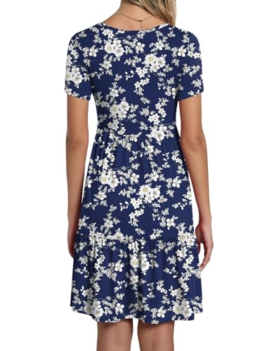Image of TAOHUADAO 2026 Summer Dresses for Women Short Sleeve Ruffle Casual Sundress with Pockets