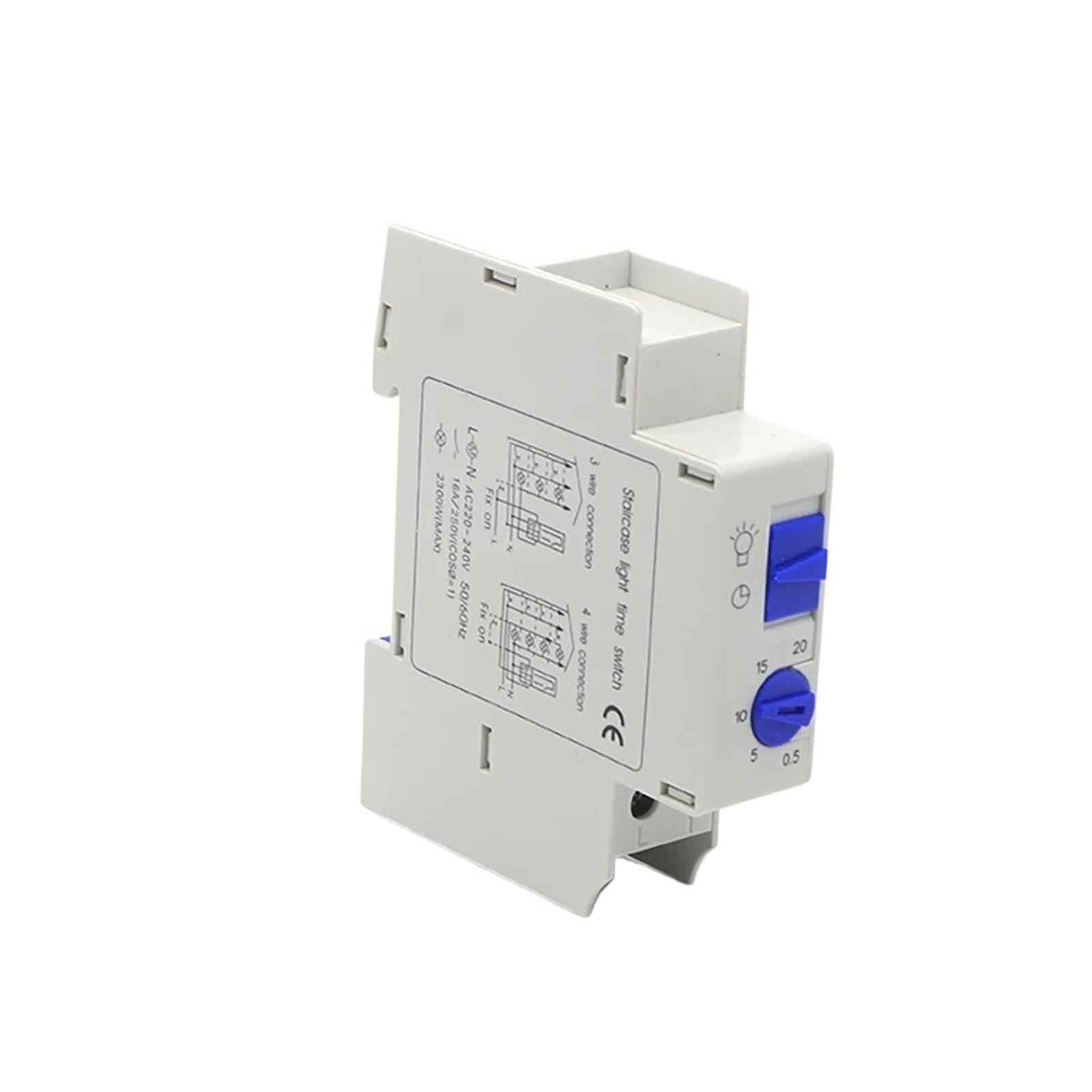 Interruptor Temporizador electrónico for luz de Escalera HT18, CA 220-240 V, 16 A, 50/60 Hz, con riel DIN, Rango de 20 Minutos