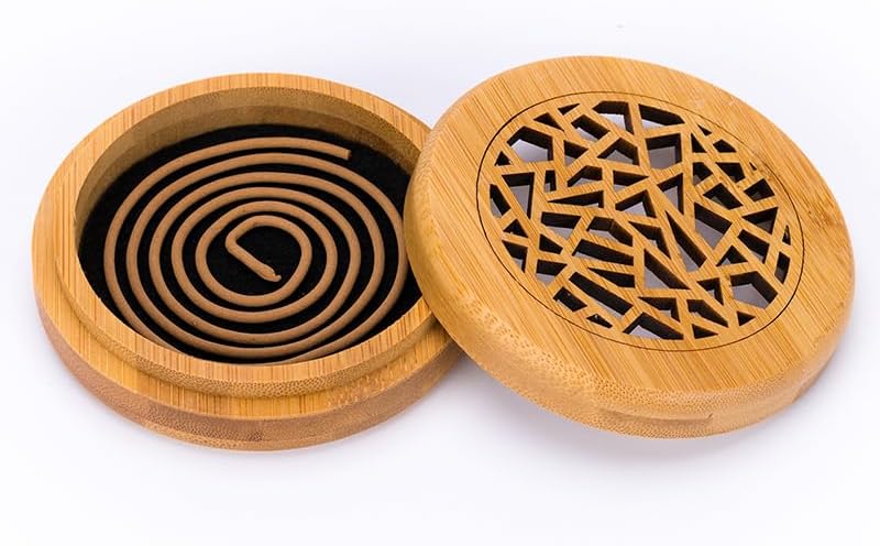 Incense Stick Holder Bamboo Incense Burner Coil Incense Burners Room Decoration Meditation Bamboo Censer Indoor Incense Holder Incense Holder for Sticks(E)