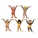 QAHEART 5PCS Eren Jaeger Figure Model, 6.5CM Giant Reiner Braun Figure Cake Topper, Mini Anime Figurine Titan Desktop Decoration