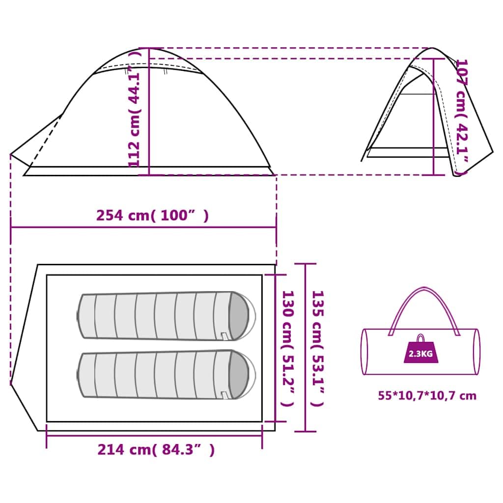 Tenda da campeggio a cupola, verde oliva, per persone con copertura rimovibile e connettore elettrico, impermeabile, antivento, leggera, per trekking, escursioni in montagna e festival