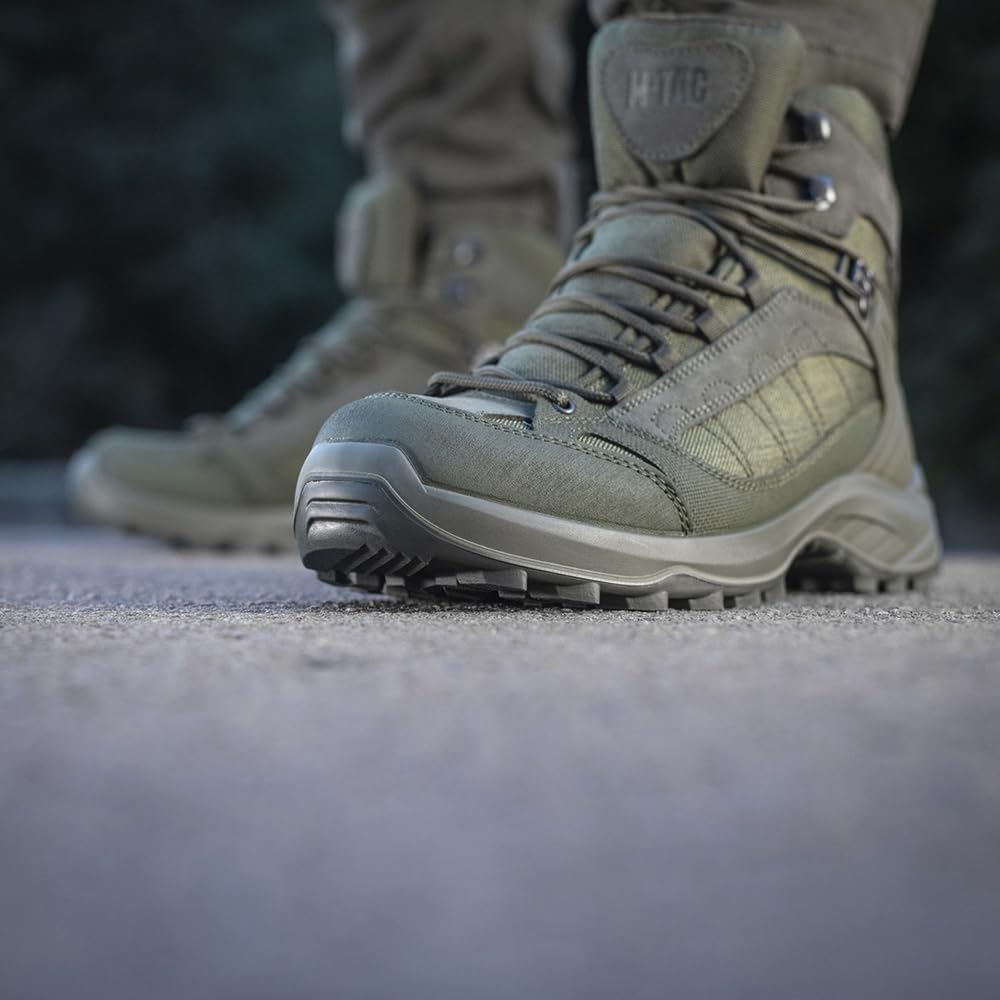 M-Tac Buty Taktyczne Trekkingowe Jesienno-Zimowe Wodoodporne (5, Ranger Green, 46, Unijne rozmiary obuwia, Dla dorosłych, Alpha, Średnia, Średnia)