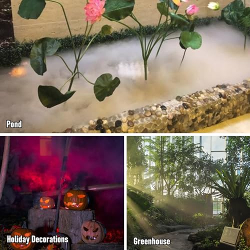 MUALROUS 6 Kopf Ultraschall Nebelmacher Fogger mit 5.5L Schwimmer Teich Fogger Halloween Mister Fogger 250W Leistung Wasserdicht Ultraschall Mister Nebel Luftbefeuchter Gemüsekonservierung Landschaft