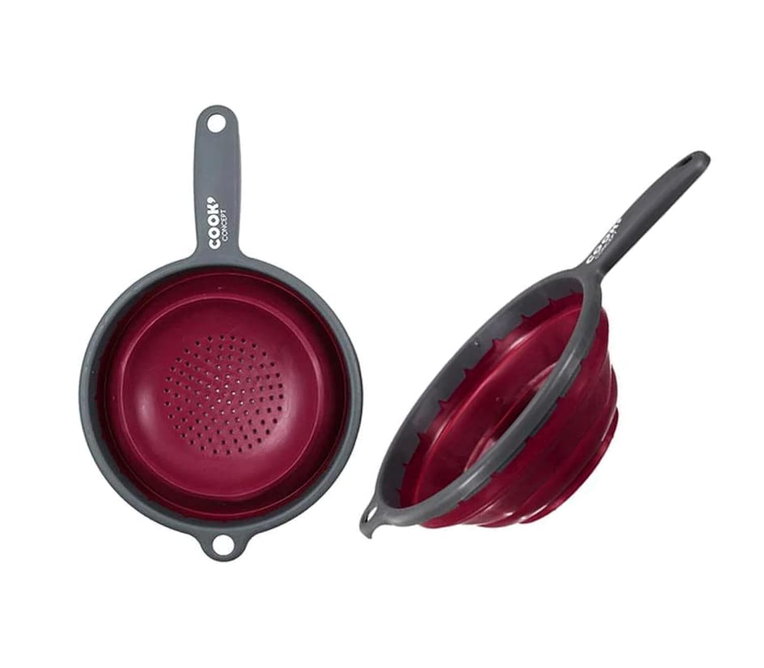 CMP Kitchen Foldable Silicone Strainer Colanders, Collapsible Colanders with Handles, Space-Saver Folding Colander for Draining Pasta, Vegetable - 22cm