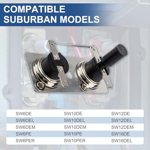 Image of 232306 RV Water Heater Thermostat Switch for Suburban SW Series 120V AC with 130F High and 100F Low Temperature Limits Replacement Part
