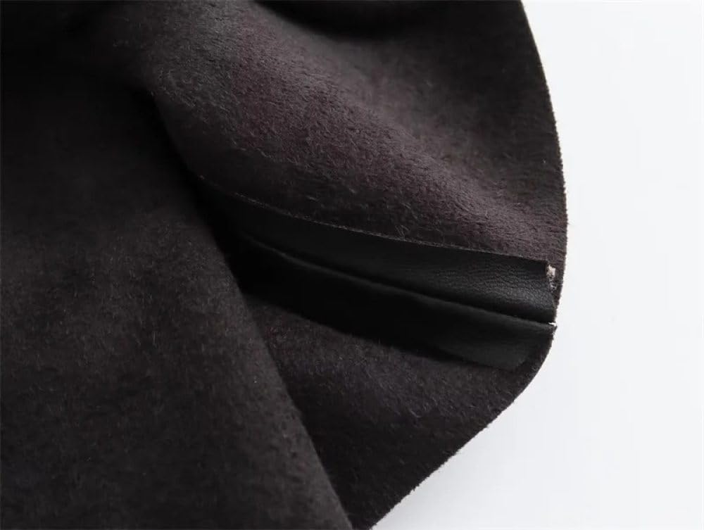 Falda Corta De Mujer - Minifalda Plisada Ancha De Cuero para Mujer, Falda Retro Americana con Cinturón, Ajustada, Lisa, por Encima De La Rodilla, De Invierno