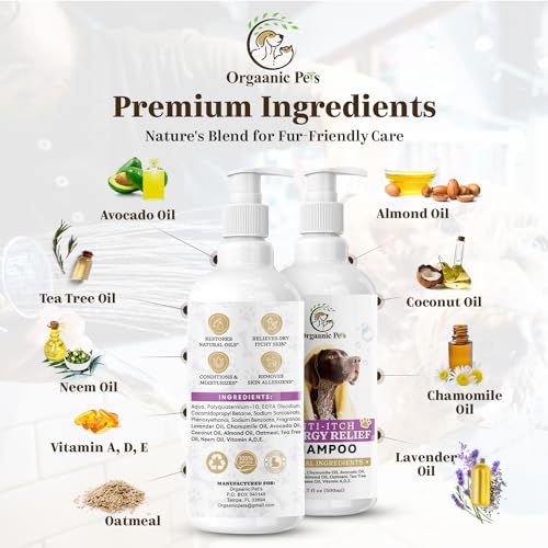 Anti-Itch Dog Shampoo: with 9 Natural Essential Oils and Ingredients – RELIEVES discomfort from Skin Allergies -Moisturizing – Anti-inflammatory – Calming Anti-Itch Dog Shampoo: with 9 Natural Essential Oils and Ingredients – RELIEVES discomfort from Skin Allergies -Moisturizing – Anti-inflammatory – Calming
