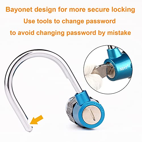 Image of Blue 5-Digit Combination Lock, Keyless, 2-Inch Wide, 16mm Diameter, 100% Secure