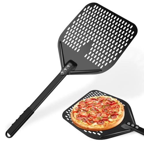 QOUBNIC Perforierte Pizzaschaufel, 12 Zoll Profi Aluminium Pizzawender mit Abnehmbarem Griff, Pizzaschieber Pizzapaddel für Pizza, Brot, Kuchen, Torten, 40x30cm QOUBNIC Perforierte Pizzaschaufel, 12 Zoll Profi Aluminium Pizzawender mit Abnehmbarem Griff, Pizzaschieber Pizzapaddel für Pizza, Brot, Kuchen, Torten, 40x30cm