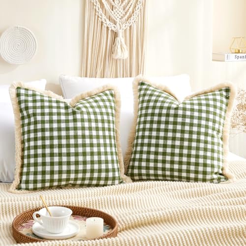CARRIE HOME Sage Green Spring Outdoor Pillow...