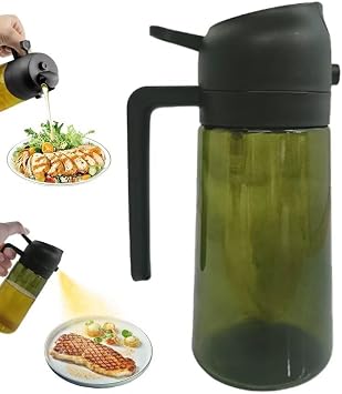 Kitchen Maiden 2 in 1 Oil Dispenser, New Kitchenmaiden 2 In 1 Oil Sprayer for Cooking,Olive Oil Dispenser Bottle Spray And Pour for Air Fryer, Salad, Frying, BBQ