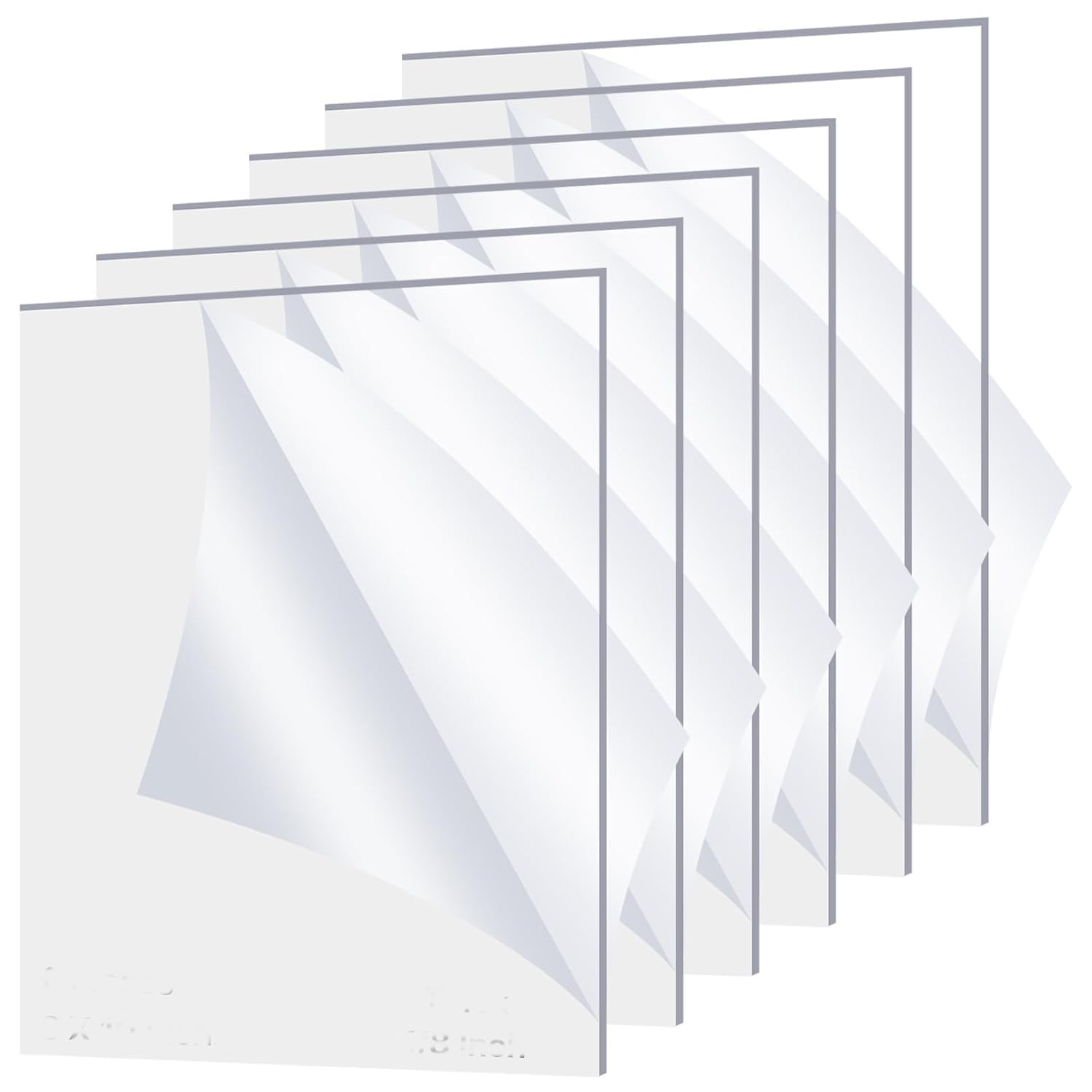 Acrylic sheet 3mm Transparent Sheet for glass painting High Gloss (3mm, 6x8, Transparent/Clear) Pack of 4