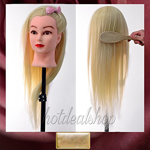 Aridox(TM)2015 Latest TOP Blonde 90% Real Human Hair Training Head Salon School Mannequin C10