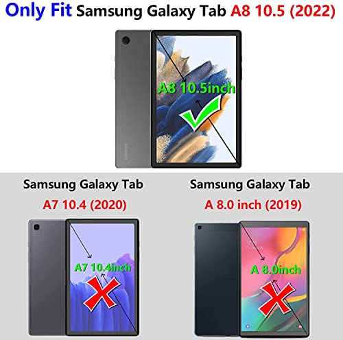 Bmouo Kids Case For Samsung Galaxy Tab A8 10.5 Inch 2022, Galaxy Tab A8 Case With Screen Protector, Shockproof Handle Stand Case For Samsung Galaxy Tab A8 10.5” 2022 (Sm-X200/Sm-X205/Sm-X207), Blue #TOP1