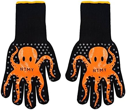 NTMY 932°F Extreme Heat Resistant Gloves for Kitchen, Oven, Cooking, BBQ,13" Long For Extra Forearm Protection,1 Pair