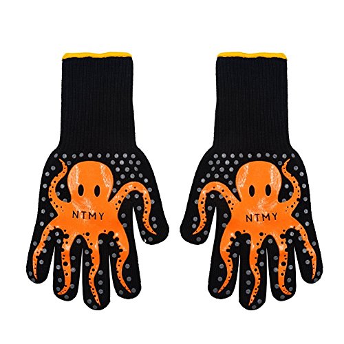 NTMY 932°F Extreme Heat Resistant Gloves for Kitchen, Oven, Cooking, BBQ,13" Long For Extra Forearm Protection,1 Pair