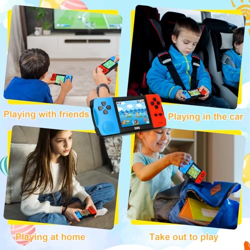 Handheld Games for Kids with Built-in 100+ Classic Retro Games, 3.2\" IPS Screen Portable & Rechargeable Arcade Gaming Player,Travel Toys Birthday Gift for Boys Girls