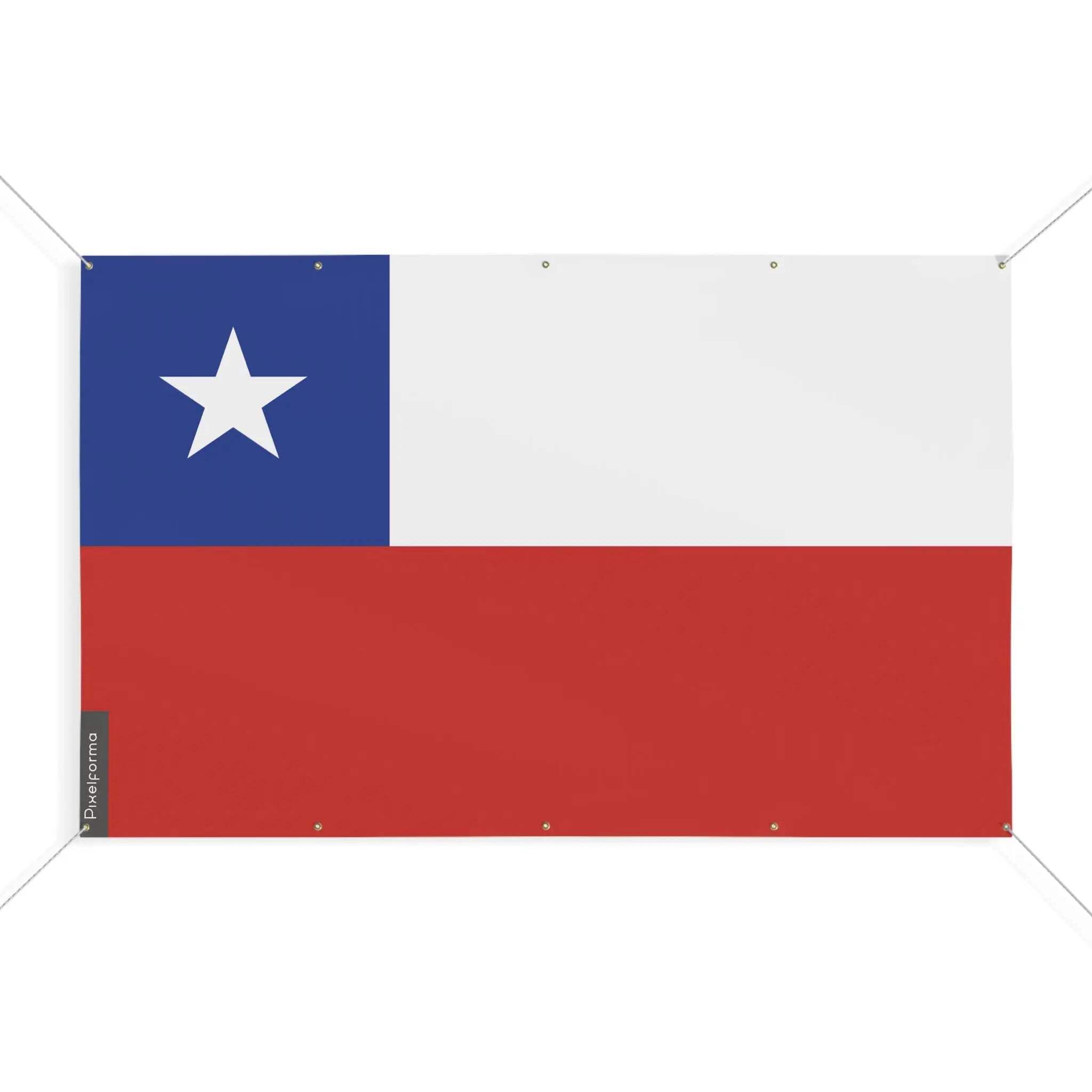 Drapeau Chili 90x135 cm avec 10 oeillets en maille polyester standard