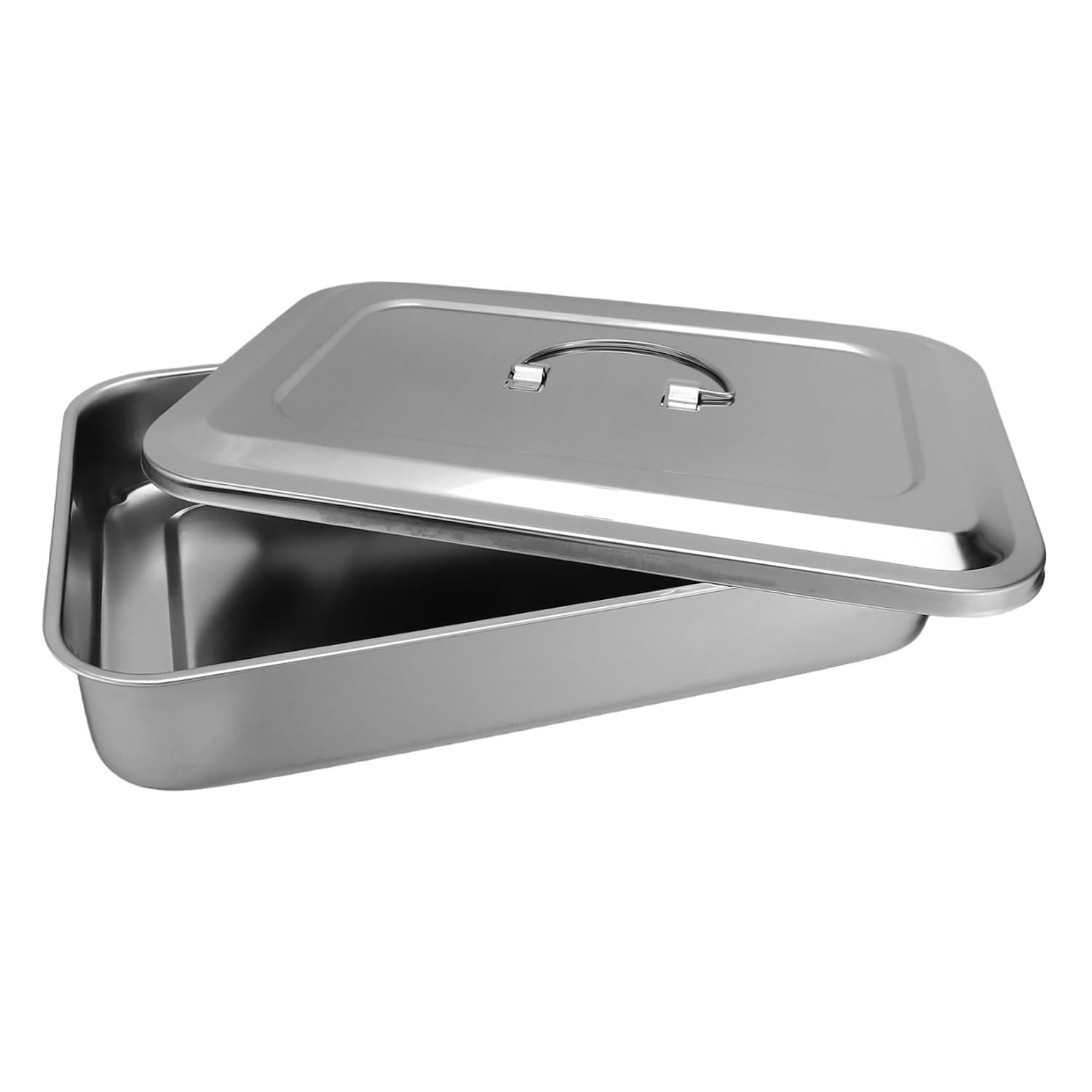 Beavorty Stainless Steel Disinfection Tray for Manicure Tools with Lid 11.5 Inch Nail Equipment Sterilizer Soaking Box for Salon and Home Use