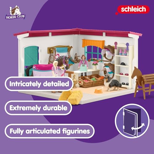 Schleich Horse Club - 67PC Sofia's Tack Shop Playset with Toy Horse Figurine, 2 Poseable Action Figures and Accessories - Realistic Pretend Shopping Toys for Girls and Boys - Kids Toys Ages 5+ | 42568 - Thumbnail 2