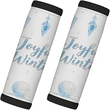 Winter Arctic Animals Luggage Handle Wrap 2Pcs Suitcase Identifier - Soft Handle Grips Covers for Travel Accessories Sleeve Grips Comfort Neoprene Concealed Tag for Airport Leaf