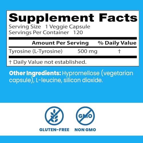 Image of Doctor's Best L-Tyrosine Supplement, 120 Count