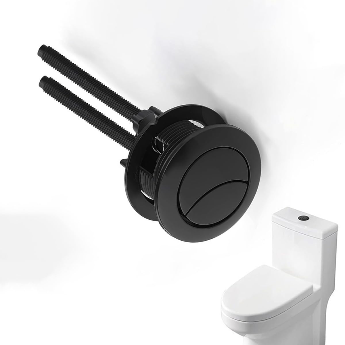 Tnbccxn One Color Toilet Flush Button, Black Toilet Flush Button, 38Mm 48Mm 58Mm Dual Water Tank(Fits 38Mm-45Mm Hole)