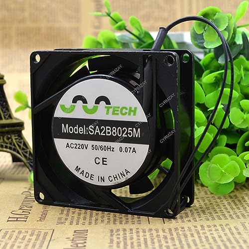 CYRMZAY compatible con TECH SA2B8025M 220V 8CM 2-Wire Cooling Ventilador
