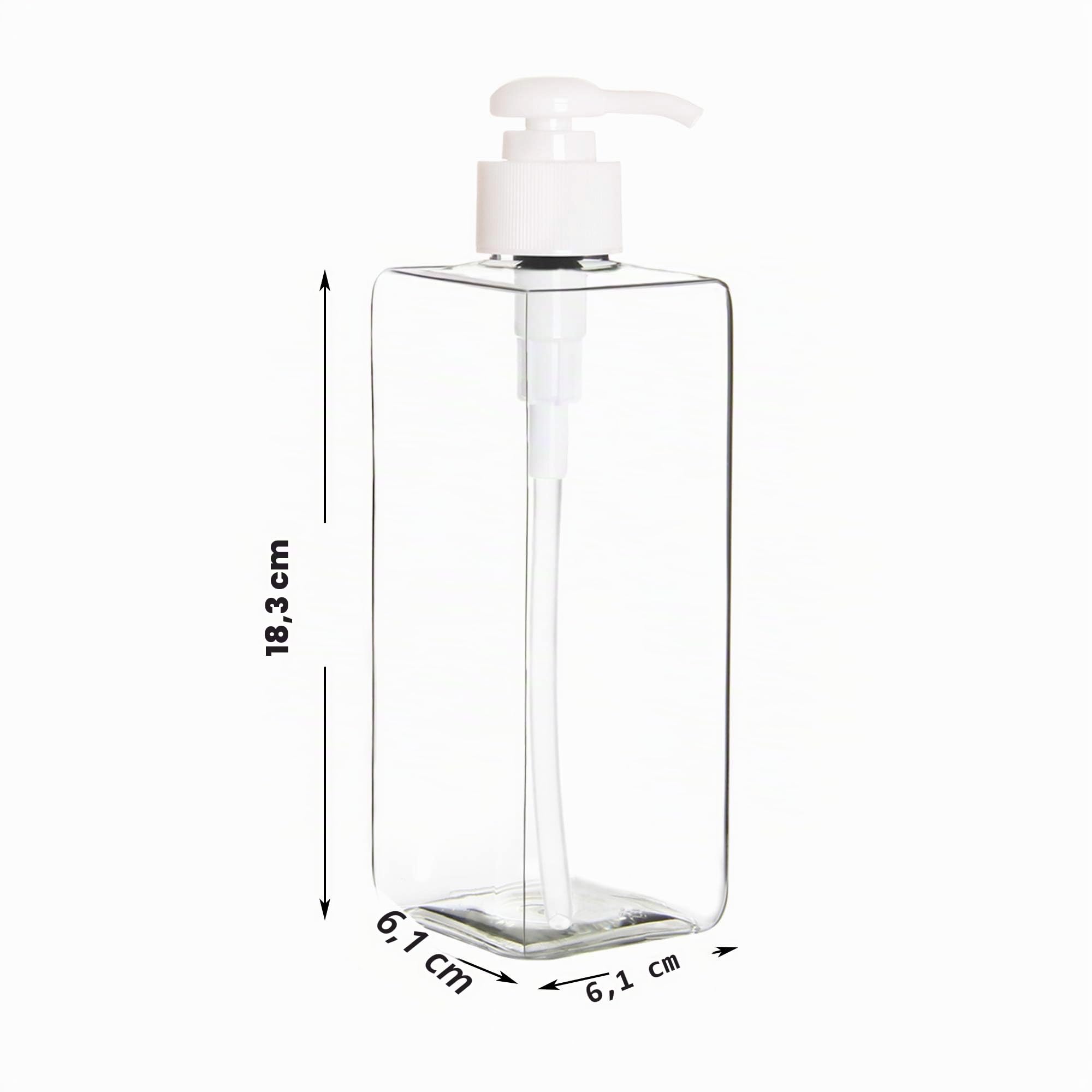 Youngever 5er-Set 500ML Pumpflaschen für Shampoo, Mehrweg Kunststoff Pumpspender Seifenspender Dispenser Lotionspender Leerflasche für Flüssige Shampoo Lotionen Küche Bad (Transparent)