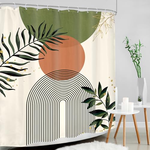 Lot de 12 rideaux de douche en polyester motif abstrait moderne - 4
