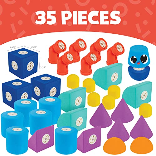 Image of Blockaroo Magnetic Foam Building Blocks 35-Piece Castle Set for Toddlers