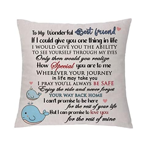 Best Friend Hug Cushion Covers true friendship Birthday Gift Inspirational Throw Pillow Cases good friend Graduation Keepsakes Encourage Pillowcases Go to University I Love You Forever Reminder Gift Cover