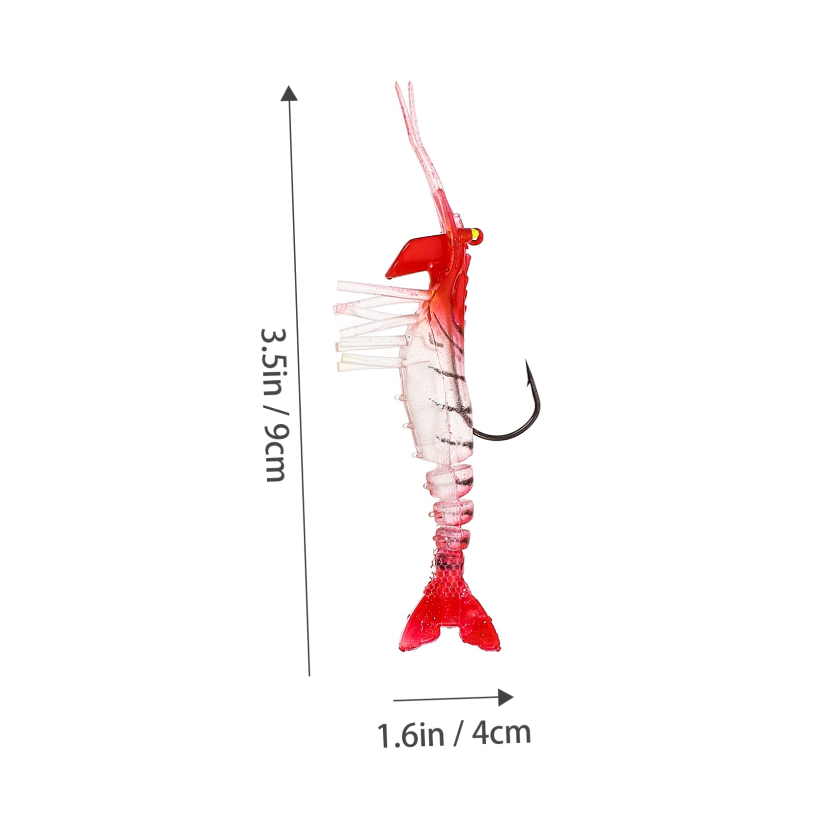 Mipcase 15 Pz Gambero bionico Esche da Pesca d'Acqua Dolce Esche Artificiali Luminose Esca Artificiale per gamberetti Esca da Pesca Testa Rossa Esca di gamberi attrezzo Esca Finta PVC
