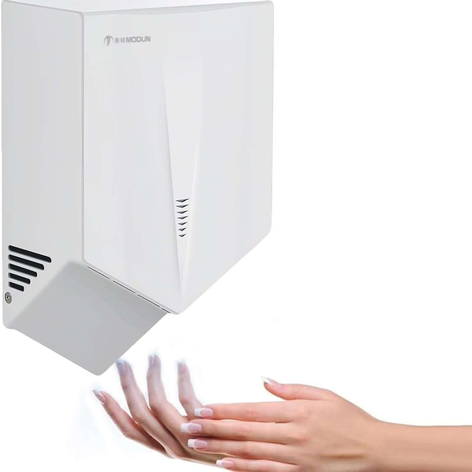 Premium Händetrockner - Elektrisch, Edelstahl Mit Sensorautomatik Und Filter, Automatisches Gerät Für Innenräume Hotel Haus Bad, 6-10 Sekunden Trocknung, Umweltfreundlich Und Effizient(White)