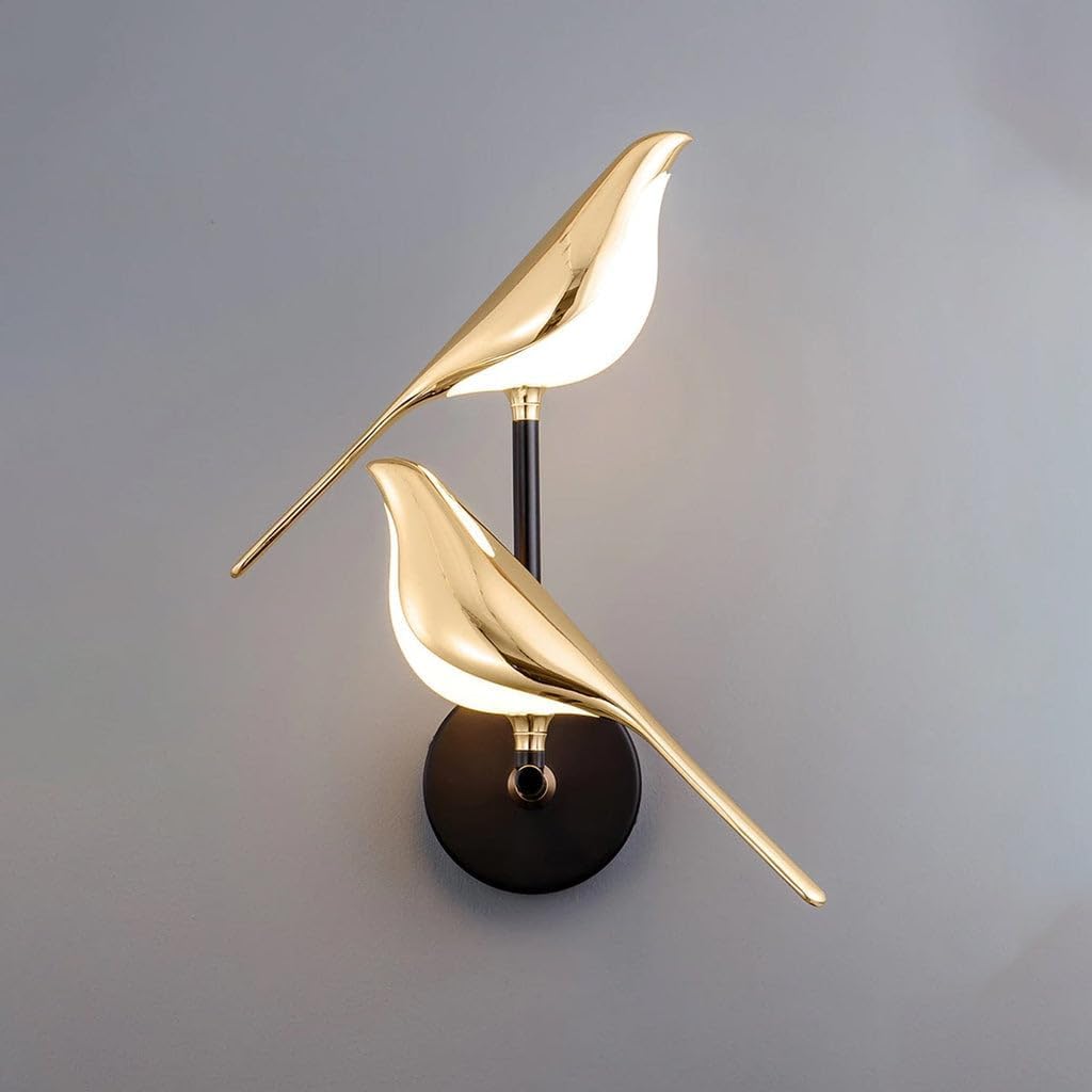 Desidiya LED Bird Wall Light Gold Modern Wall Sconce for Bedroom Pack of 1