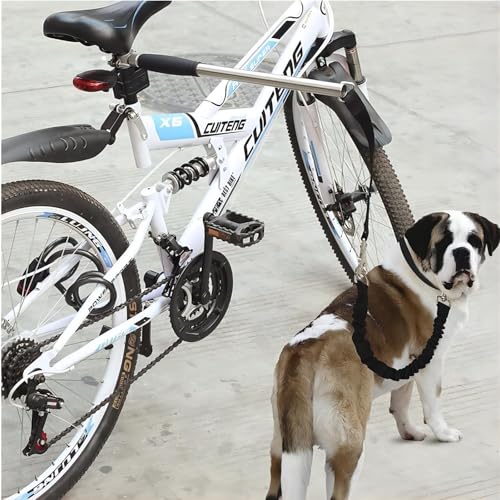 Fahrrad Hundeleine für sicheres Radfahren -einziehbare Fahrradleine Hund, Hundeleine für Fahrradhalterung, verstellbare Fahrrad Leine für Hunde, Hunde Fahrradleine