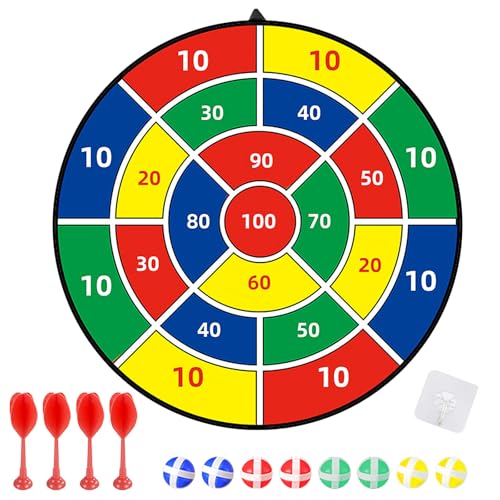 lomdung Diana de Dardos de 73 cm para Niños, con 8 Bolas Adhesivas y 4 Dardos Adhesivos, Ideal para Lanzar en Interiores y Exteriores, para Niños y Niñas de 3, 4, 5, 6, 7, 8, 9 y 12 Años