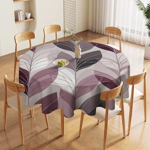 Nappe de table ronde imperméable violette et blanche lavable 152cm - 4