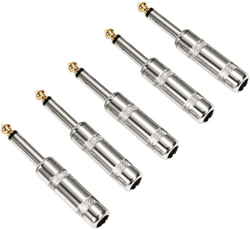 Enchufe TS conector recto de 14 pulgadas de 0250in de alta resistencia TS macho tipo soldadura para DJ mezclador de altavoz cables de guitarra