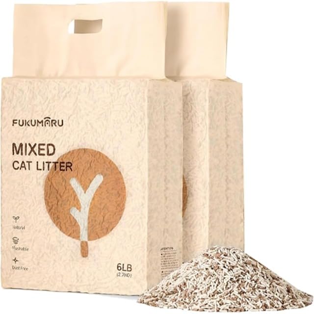FUKUMAR Arena de Tofu para Gatos 5,4 kg | Pellets de Manzana • 100% Vegetal • Libre de Polvo • Aglomeración Rápida • Control de Olores